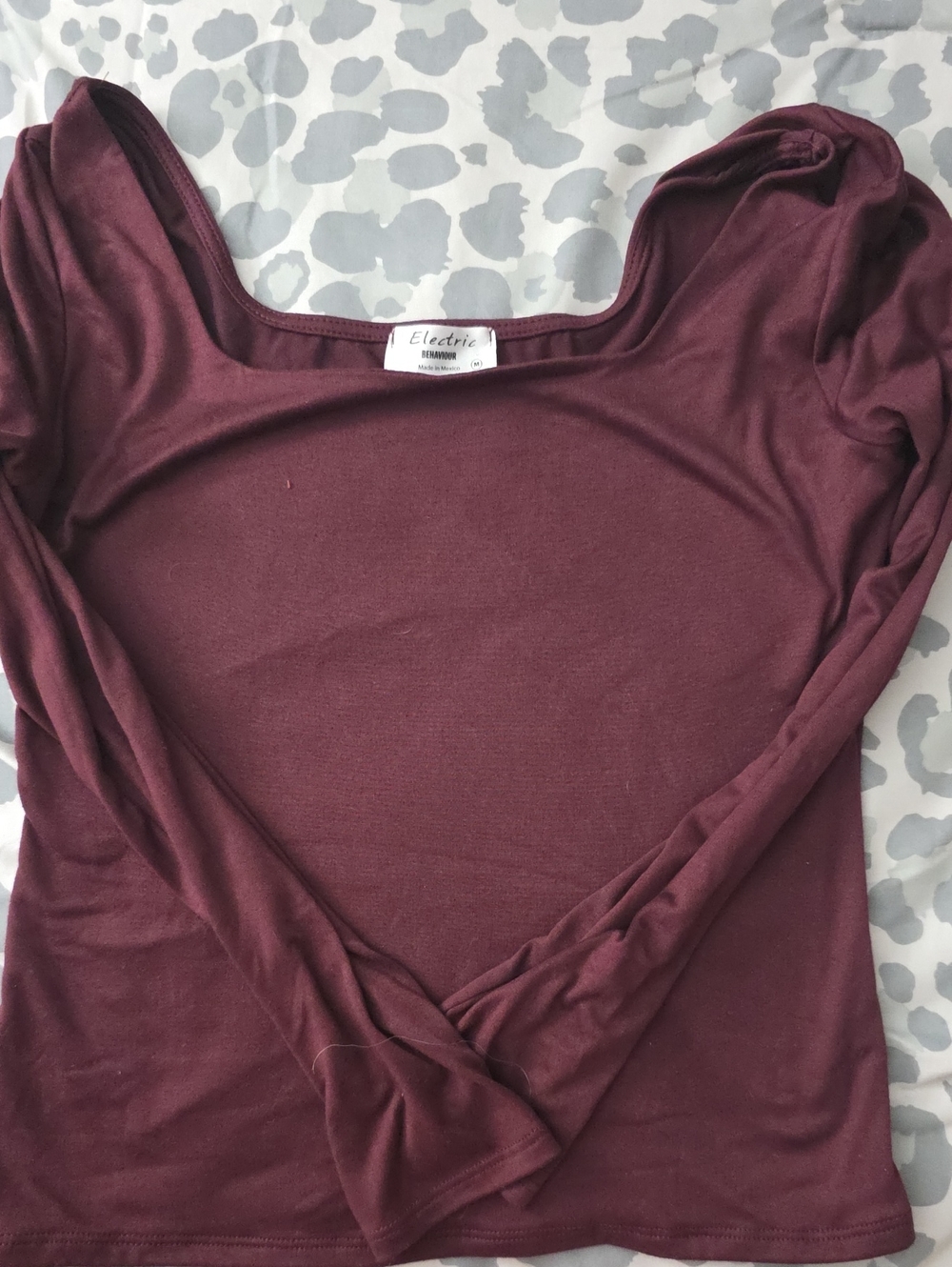 Electric Family Women's Long Sleeve Scoop Neck Top - Wine